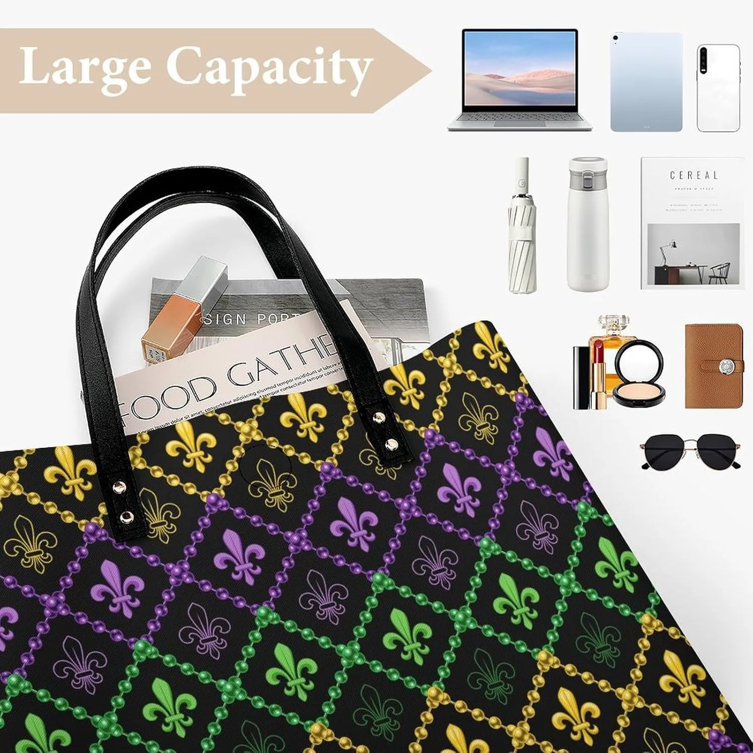 Pu Leather Tote Bag for Women Work Shoulder Bags Purses Handbags