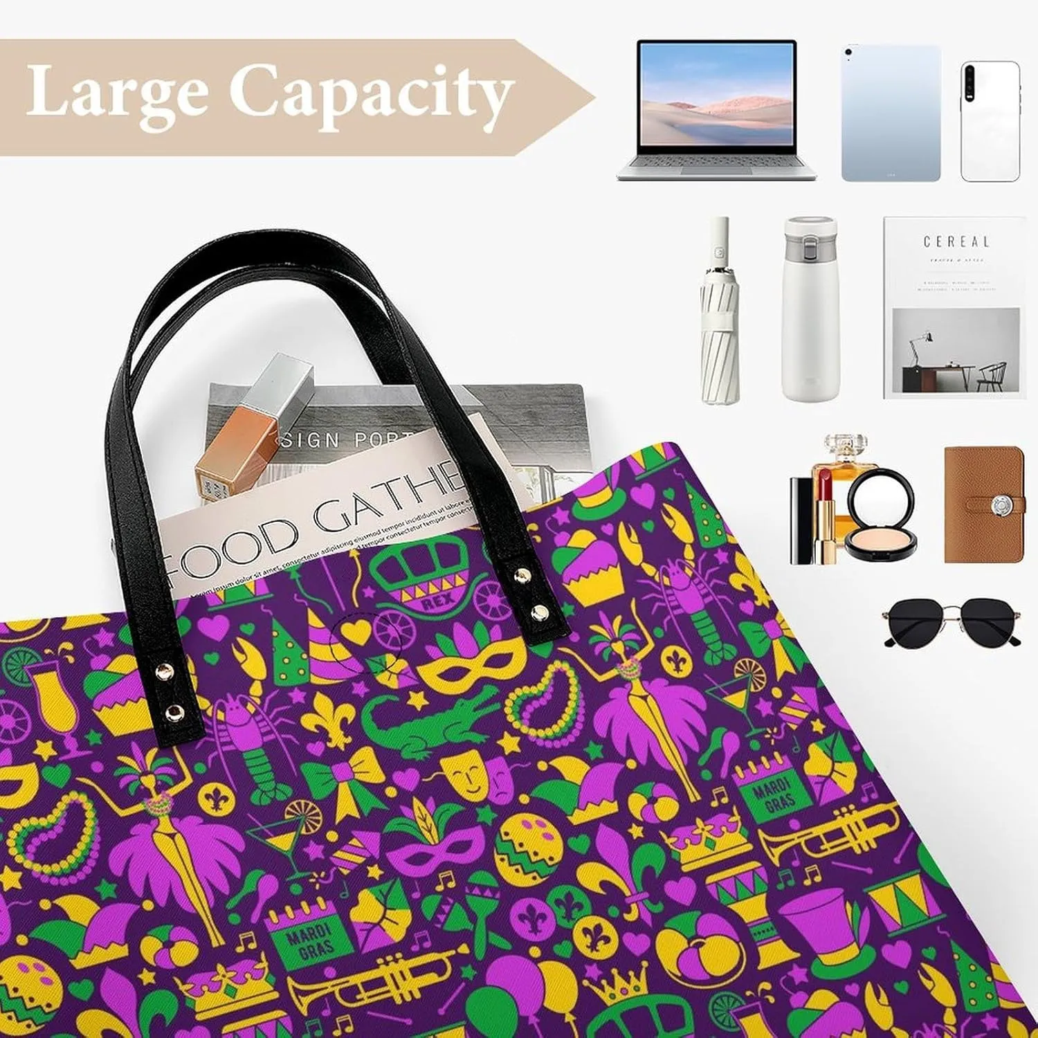 Pu Leather Tote Bag for Women Work Shoulder Bags Purses Handbags