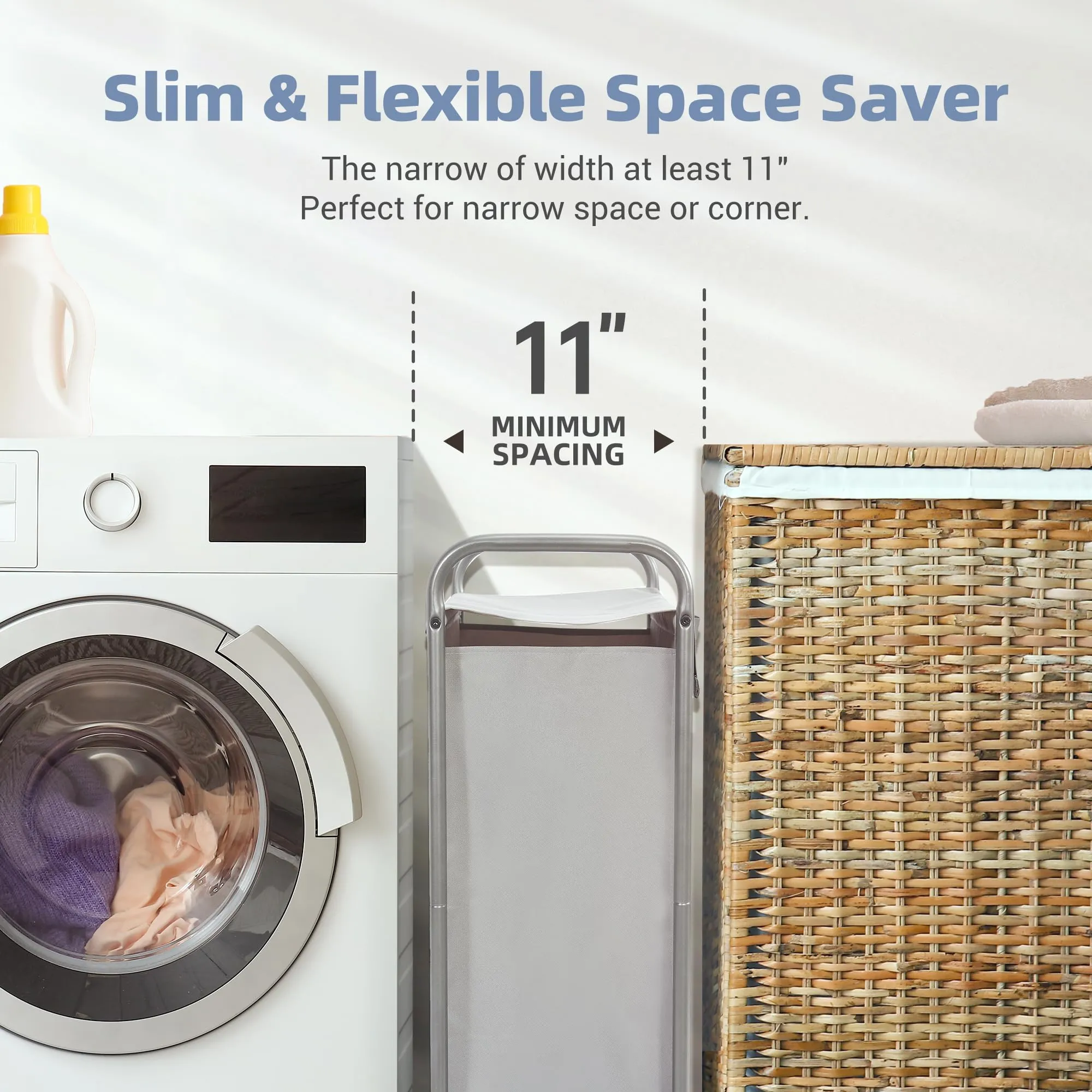 Rolling Laundry Hamper with Lid and Wheels