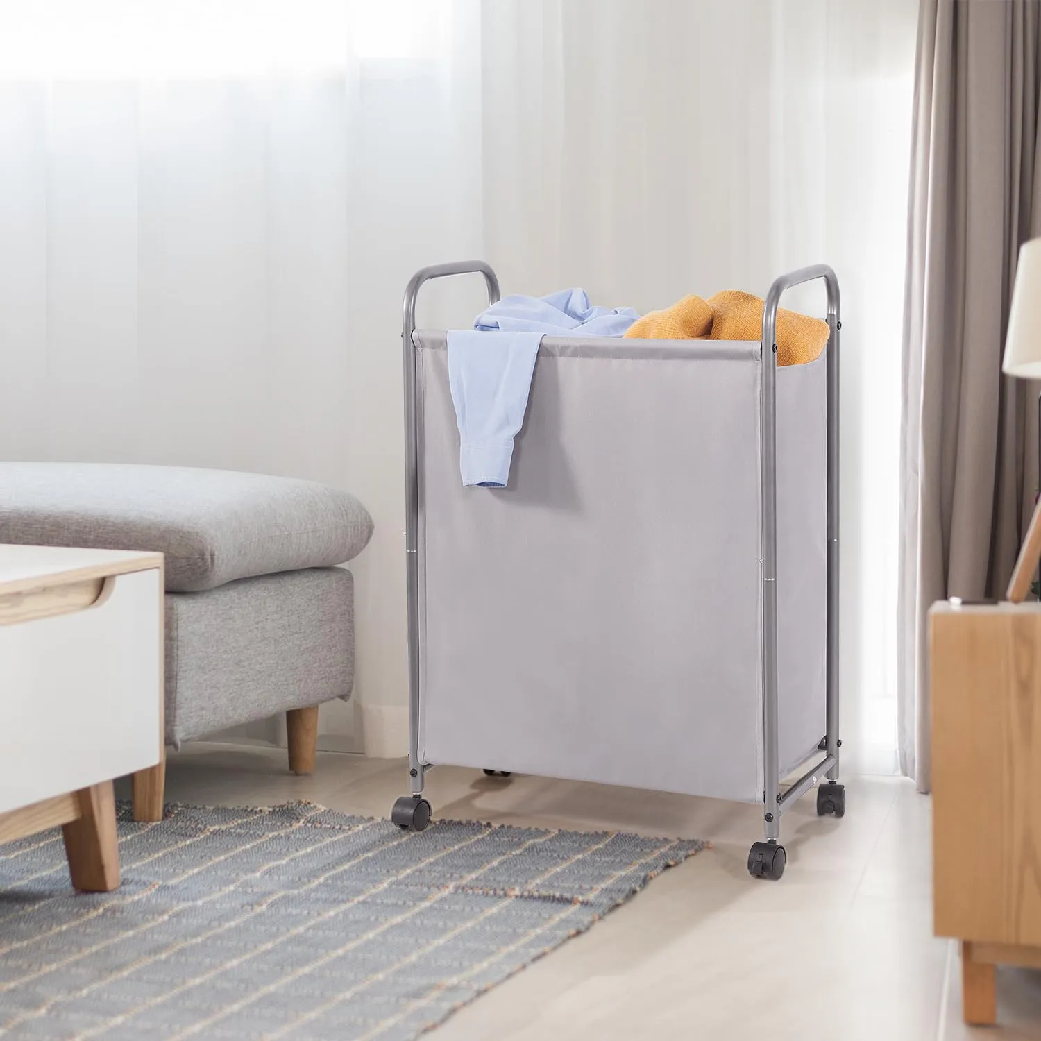 Rolling Laundry Hamper with Lid and Wheels