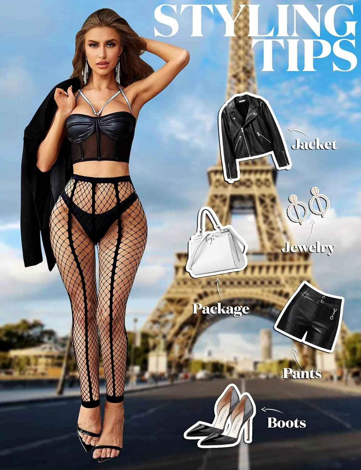 RSLOVE Womens Pantyhose Fishnet Stockings Sexy Tights Lace Hight Waist tights Mesh Stockings Fish Net Tights