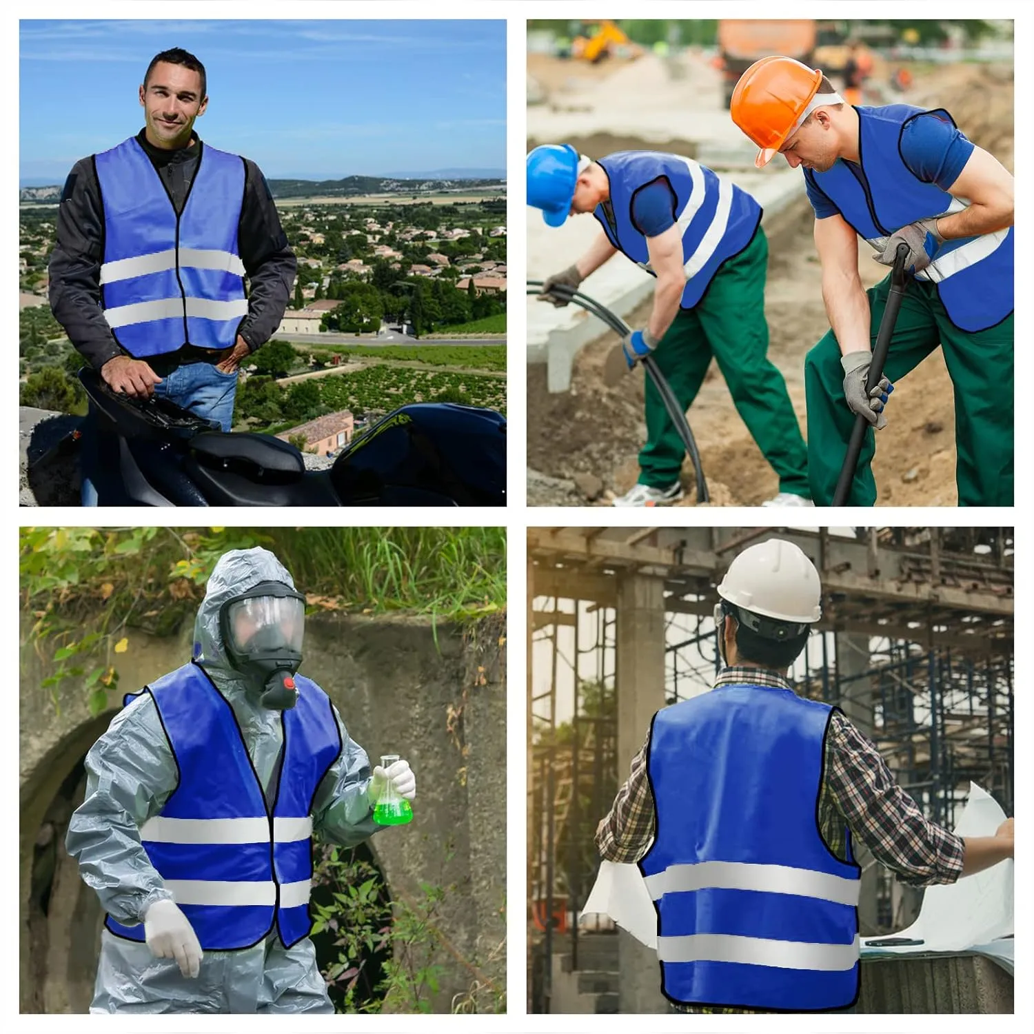 Safety Vest, Reflective High Visibility Construction Vest for Men, Work, Cycling, Runner, Surveyor, Volunteer, Road