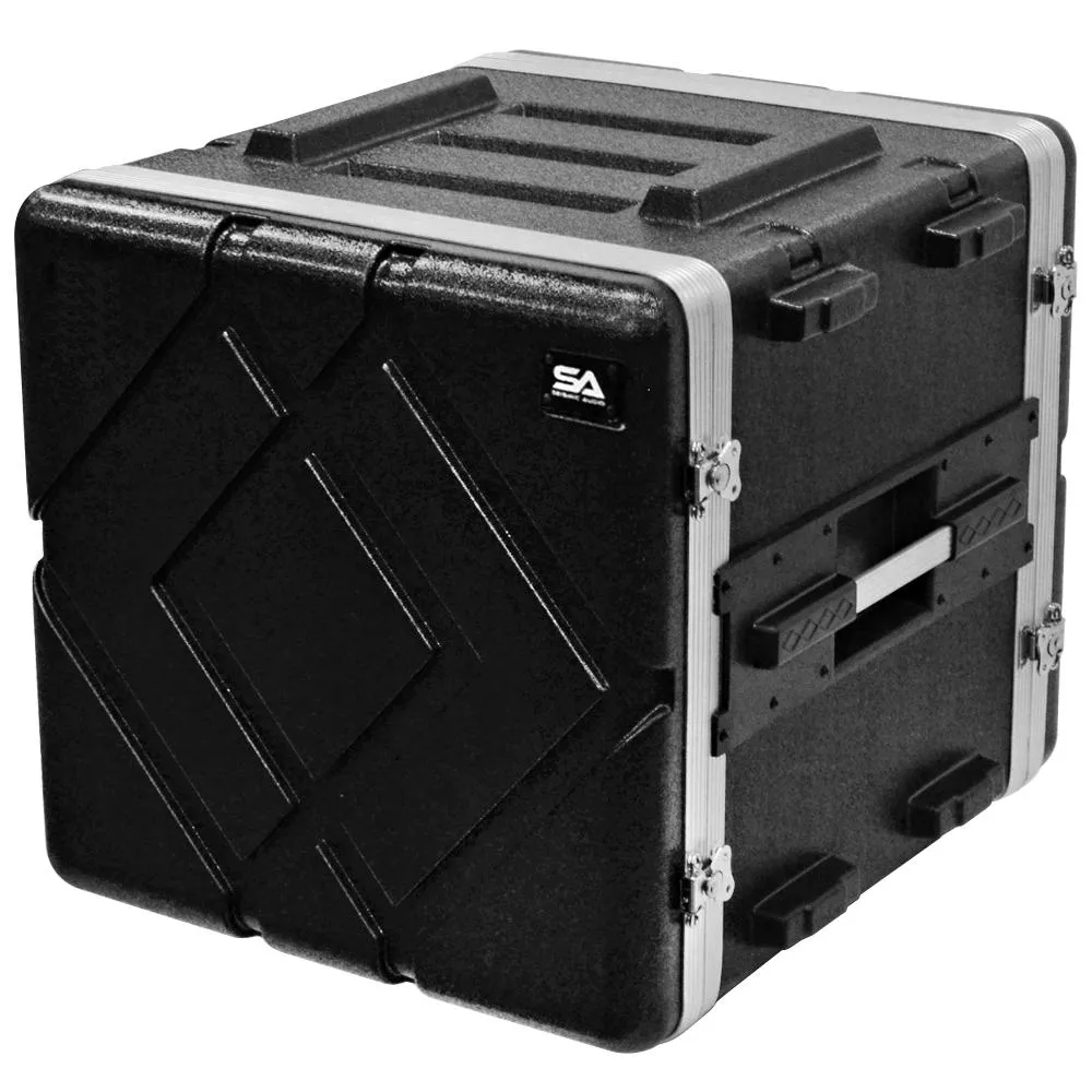 SALWR10D - Lightweight 10 Space ABS Rack Case - 10U PA DJ Stackable Flight Rack Case