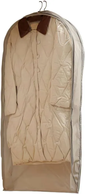 Self Compression Zipper Hanging Garment Bag Thick Closet Organizer Dustproof Storage Bags for Winter Jackets, Down Coats, Space Saving Clothes Storage for Closet (Gray L)