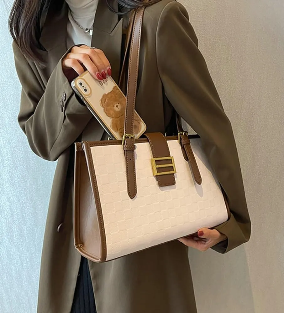 Shoulder Bag for Women Vegan Leather Tote Handbag Large Messenger Hobo Purse Retro Travel Shoulder Bag