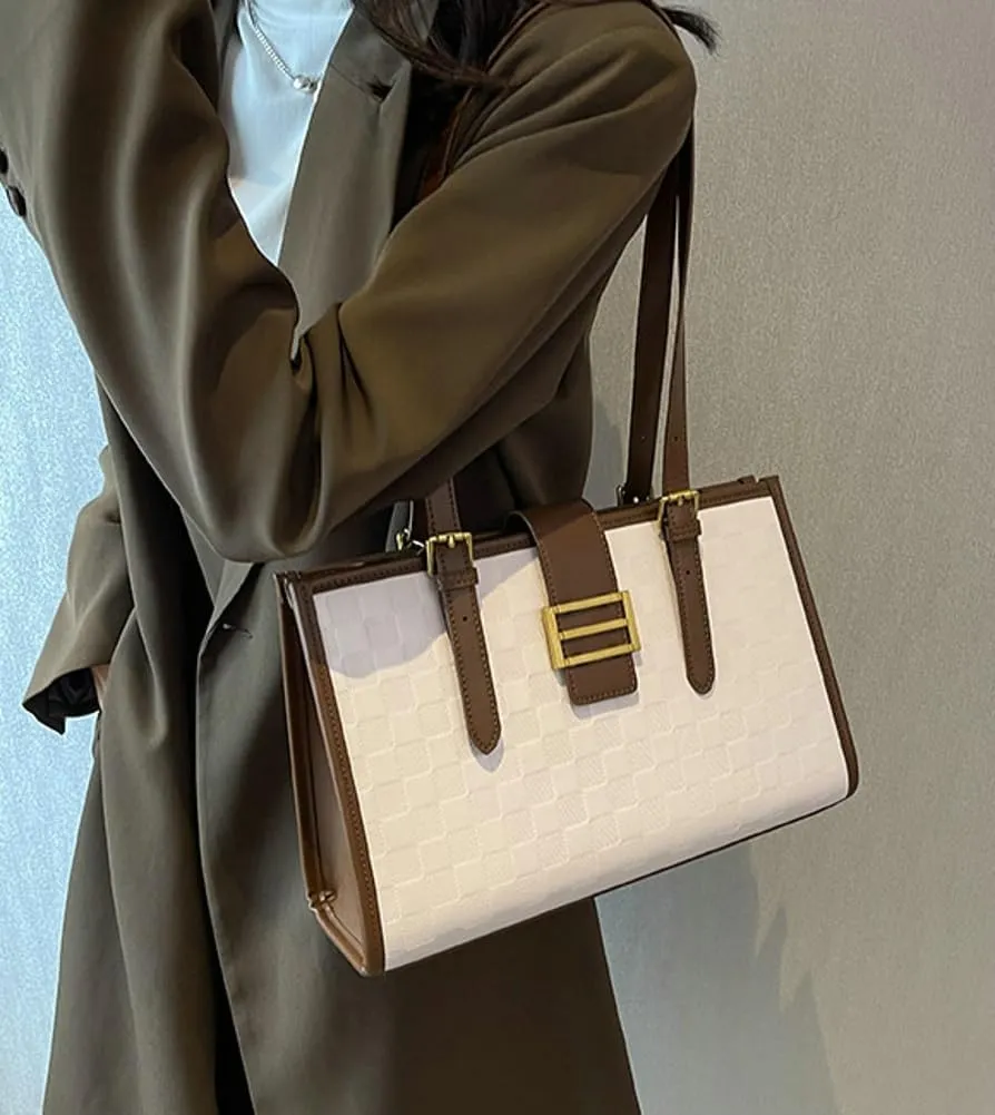 Shoulder Bag for Women Vegan Leather Tote Handbag Large Messenger Hobo Purse Retro Travel Shoulder Bag