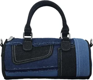 Shoulder Bags for Women Denim Purse Patchwork Crossbody Evening Handbag Clutch