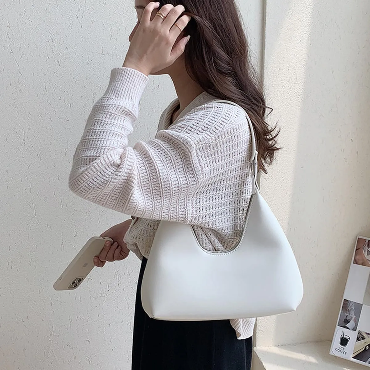 Shoulder Bags for Women Retro Vegan Leather Tote Clutch Purses Hobo Handbags