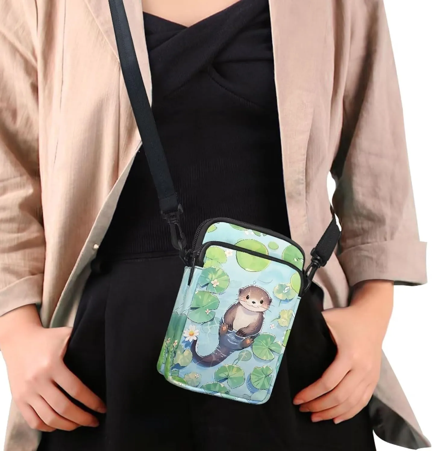 Shoulder Bags with Zipper, Crossbody Messenger Bag Chest Bag Waist Pouch Purse