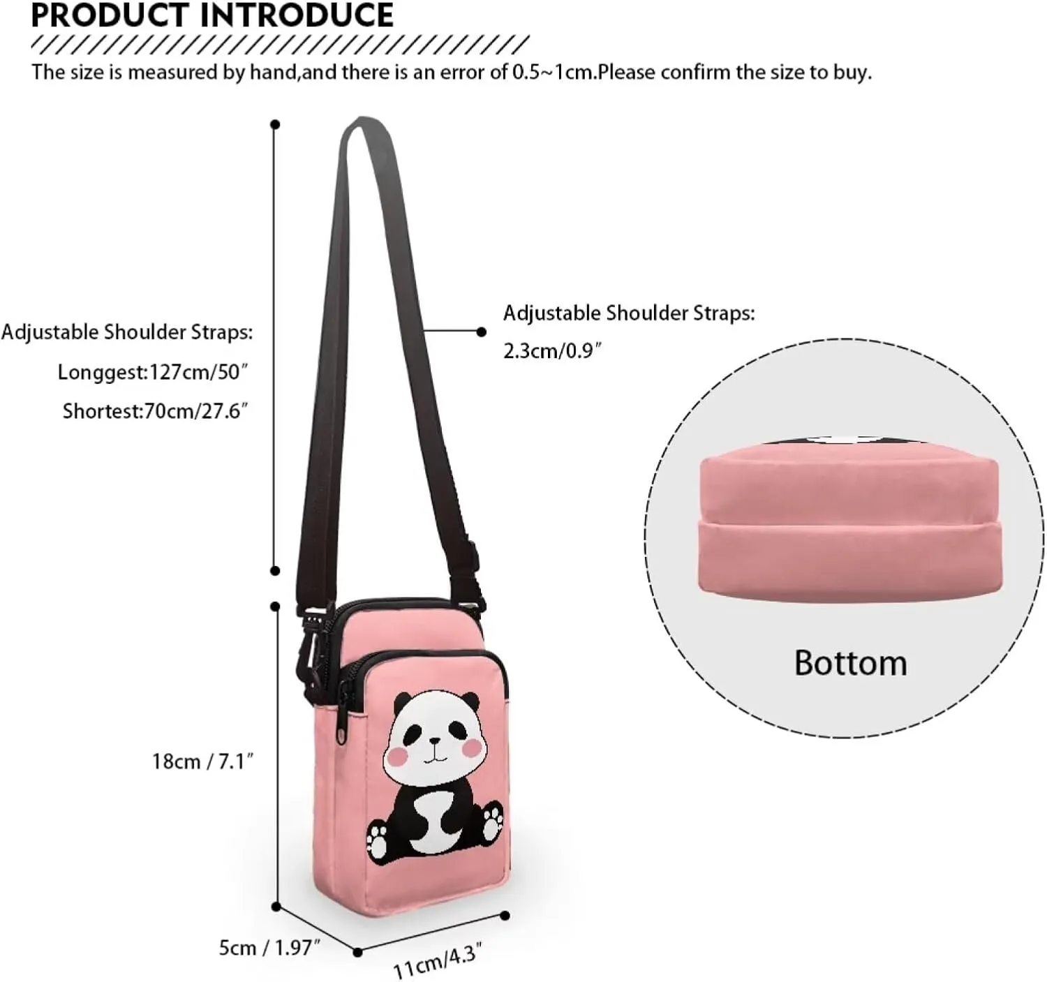 Shoulder Bags with Zipper, Crossbody Messenger Bag Chest Bag Waist Pouch Purse