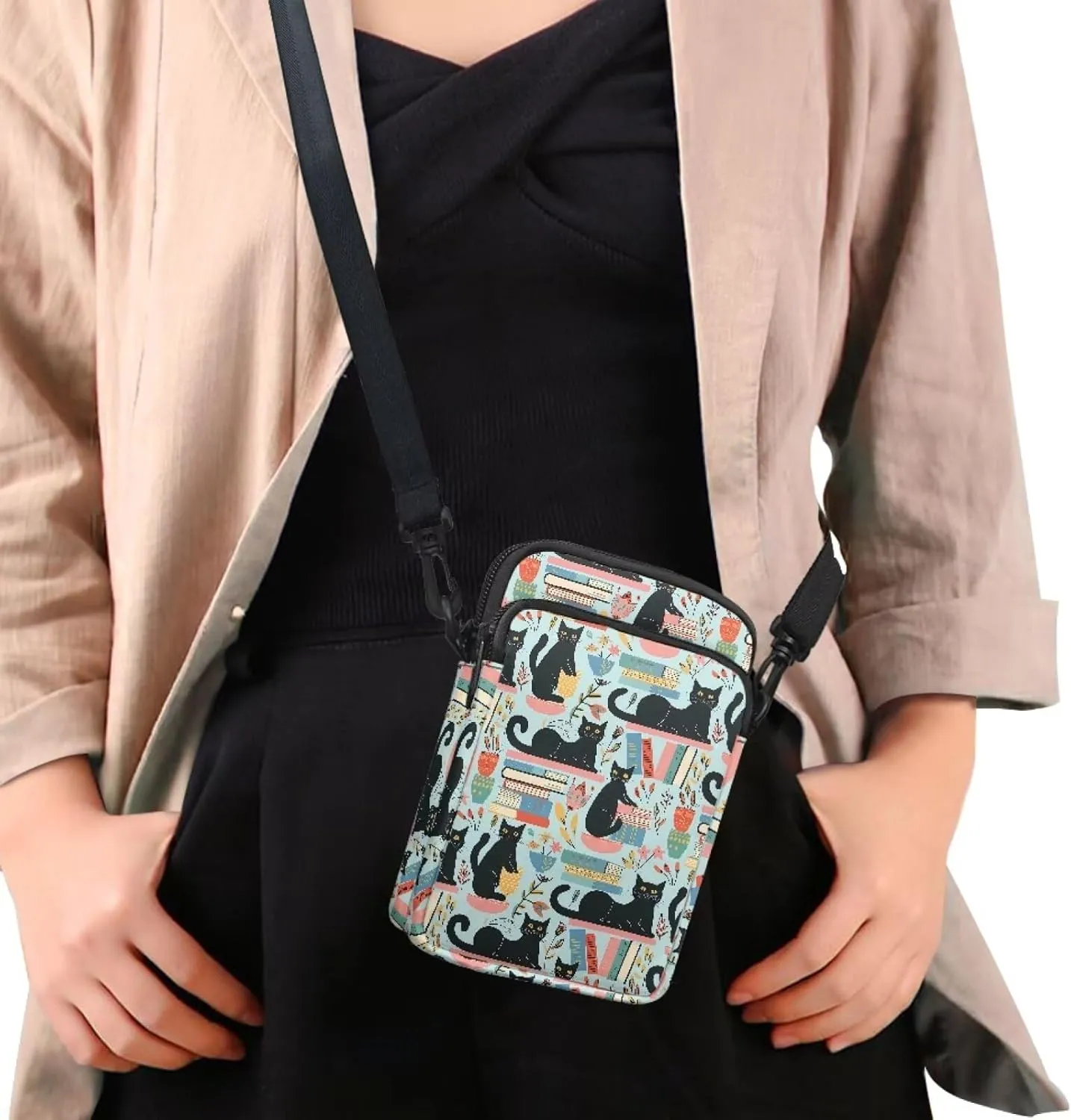 Shoulder Bags with Zipper, Crossbody Messenger Bag Chest Bag Waist Pouch Purse
