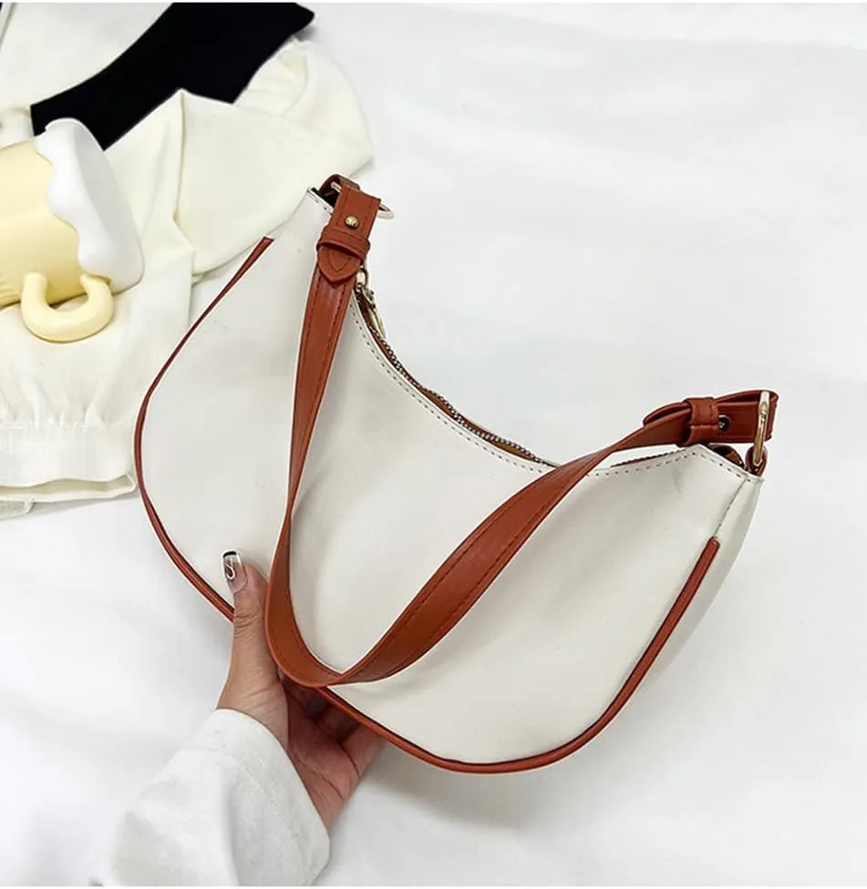 Small Crescent Shoulder Bags for Women, Cute Handbag Mini Clutch Purse Underarm