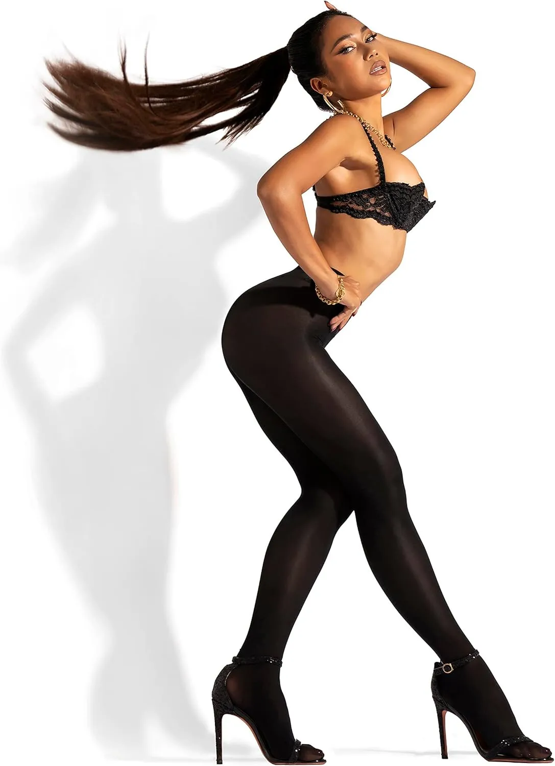 sofsy 10-Year Hosiery Craftsmanship - Italian-Made 40 Den Opaque Tights for Women | Soft High-Waist Pantyhose Solid Color