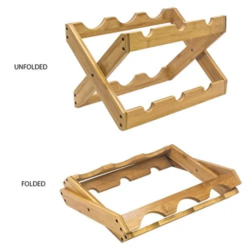 Sorbus Bamboo Foldable Countertop Wine Rack 6-Bottles (Bamboo)