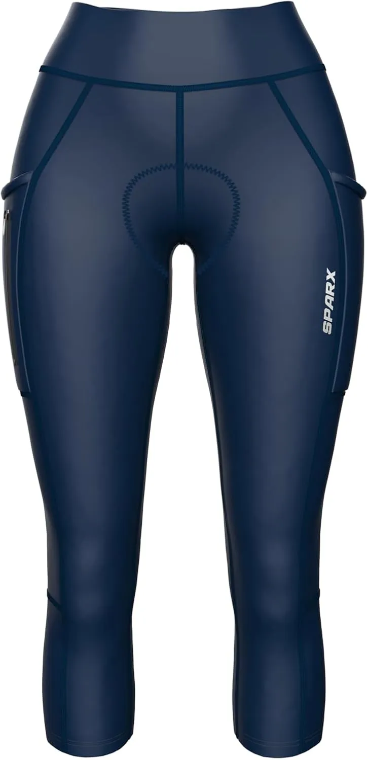 Sparx Women Padded Bike Pants Cycling Shorts Bicycle Thermal Capris 3/4 Winter Biking Tights