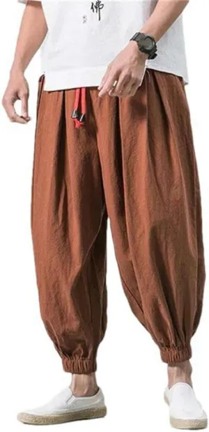 Spring Men's Harem Pants Chinese Style Linen Sports Pants Casual Bloomers Men's Hip-hop
