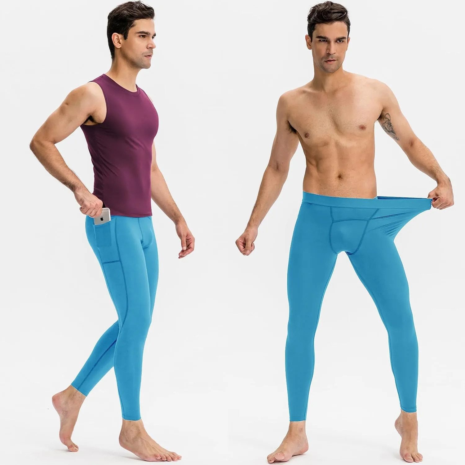 SPVISE Men's Compression Pants Workout Leggings Running Tights Cool Dry Athletic Baselayer Pants for Basketball Yoga Cycling