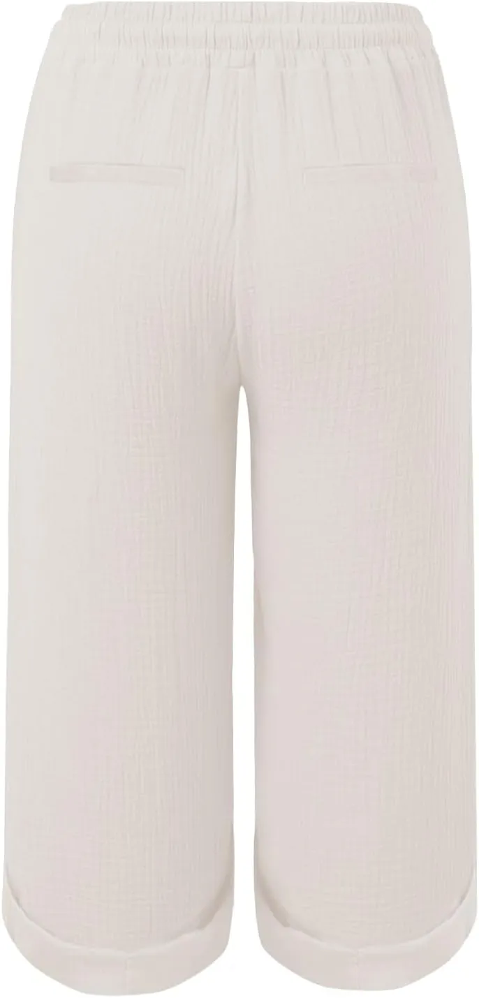 Summer Capris for Women Cotton Linen Pants Casual 2025 Loose Comfy Trendy Elastic Waist Cropped Trouser Beach Clothes