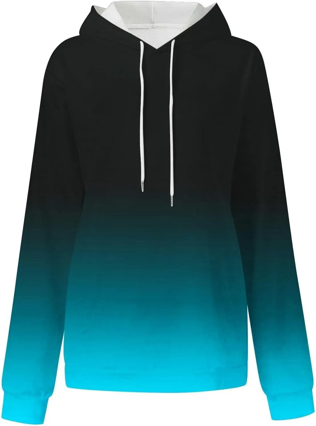 symoid Women's Hoodies 2023 Gradient Long Sleeve Casual Oversized Sweatshirts Loose Fit Drawstring Trendy Pullover Tops