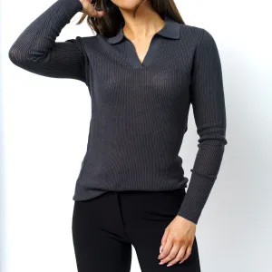 The Polo Sweater - Slate - Ladies