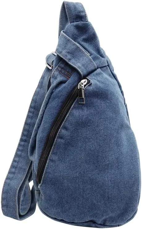 Trendy Sling Bag for Women Crossbody Sling Bag Denim Shoulder Bag Backpack Fanny Belt Bag for Sports Hiking 2025