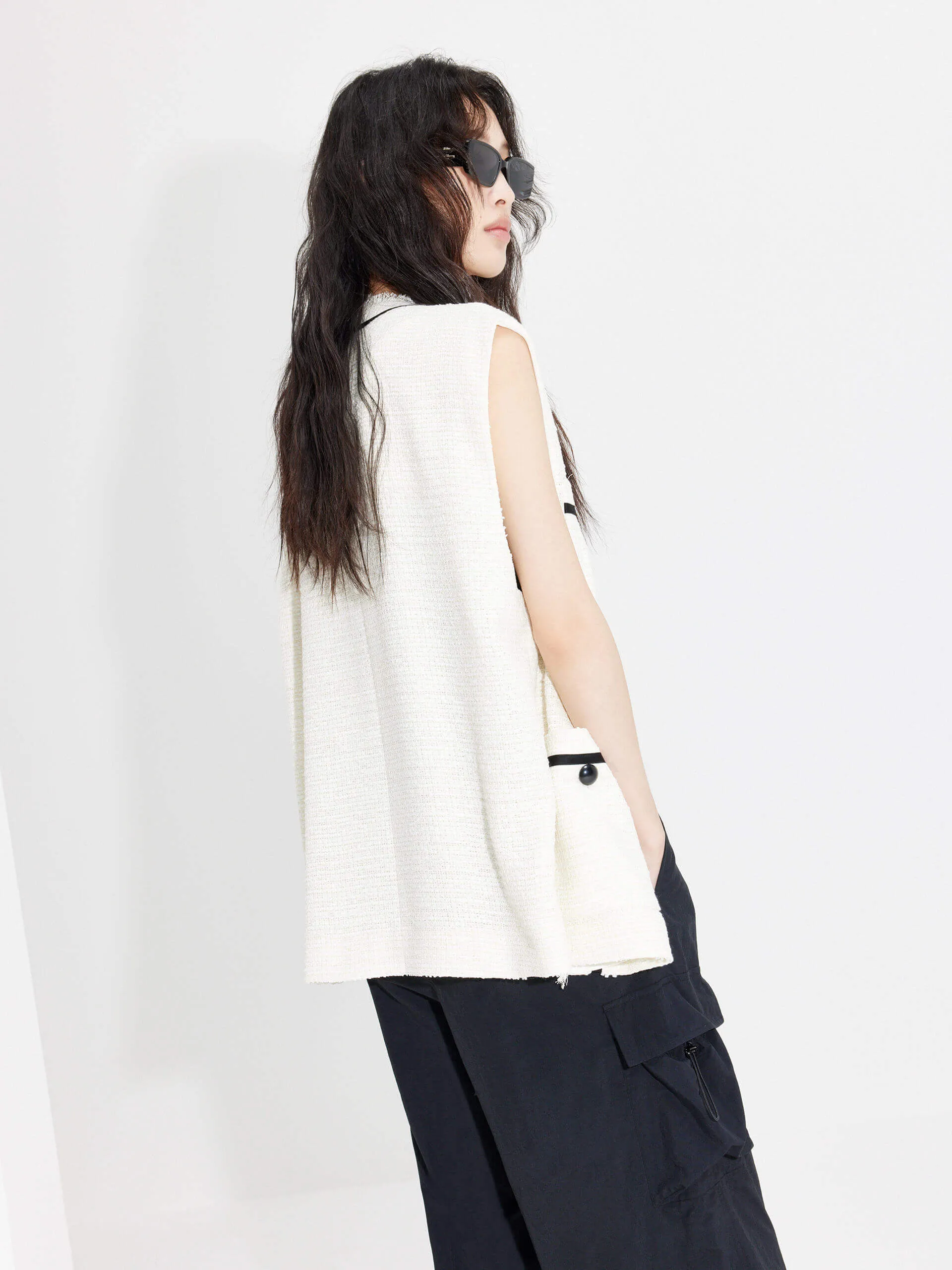 Tweed Texture Contrast Waistcoat