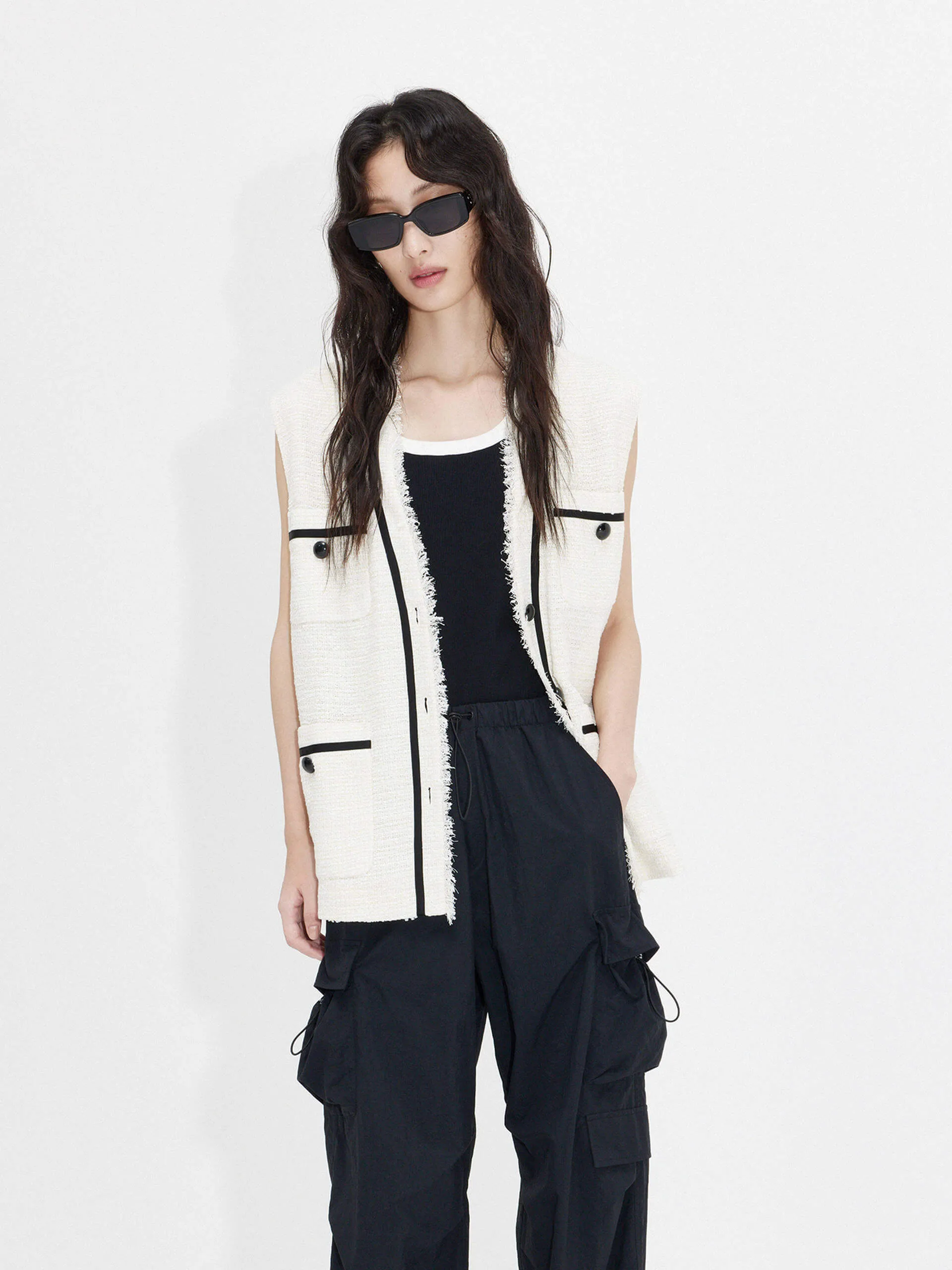 Tweed Texture Contrast Waistcoat