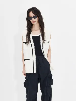 Tweed Texture Contrast Waistcoat