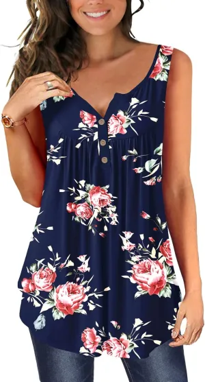Ulovmi Plus Size Tank Top for Women Sleeveless Tunic Tops to Wear with Leggings
