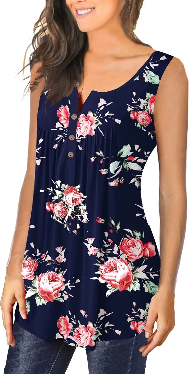 Ulovmi Plus Size Tank Top for Women Sleeveless Tunic Tops to Wear with Leggings