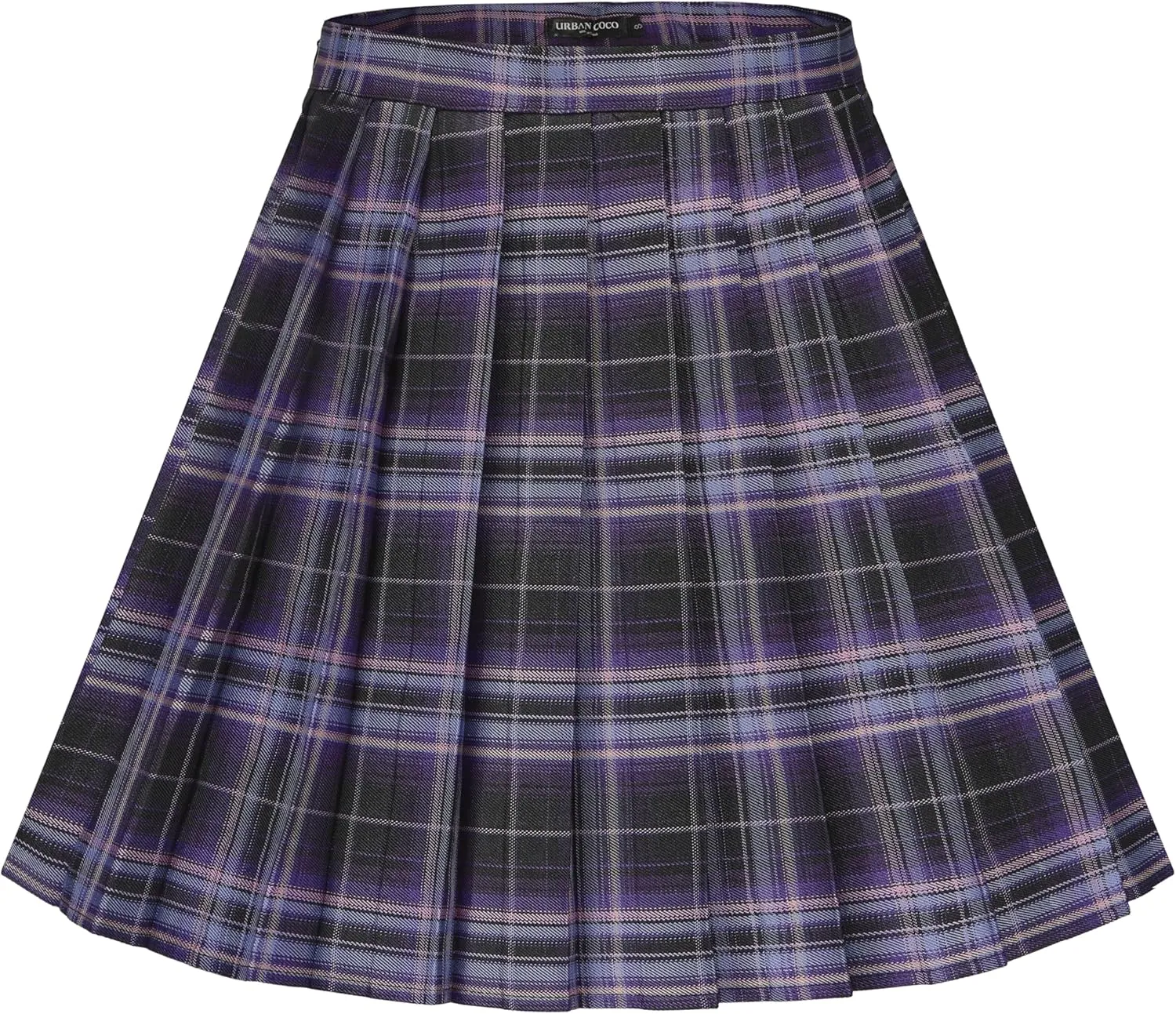 Urban CoCo Womens Uniforms Plaid Pleated Mini Skirt