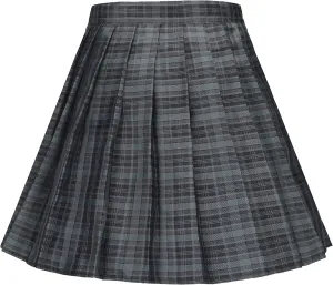 Urban CoCo Womens Uniforms Plaid Pleated Mini Skirt