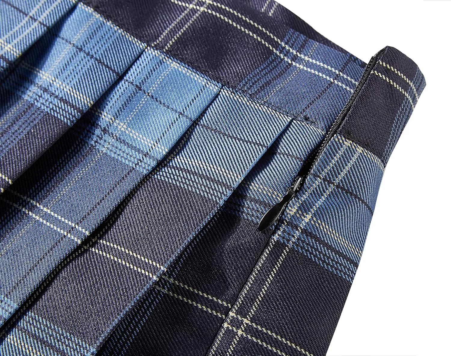 Urban CoCo Womens Uniforms Plaid Pleated Mini Skirt