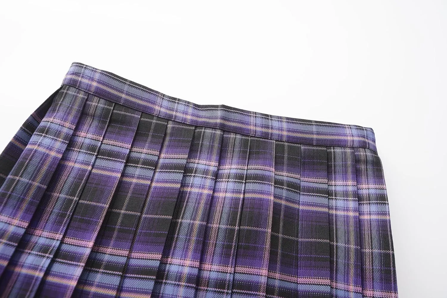 Urban CoCo Womens Uniforms Plaid Pleated Mini Skirt