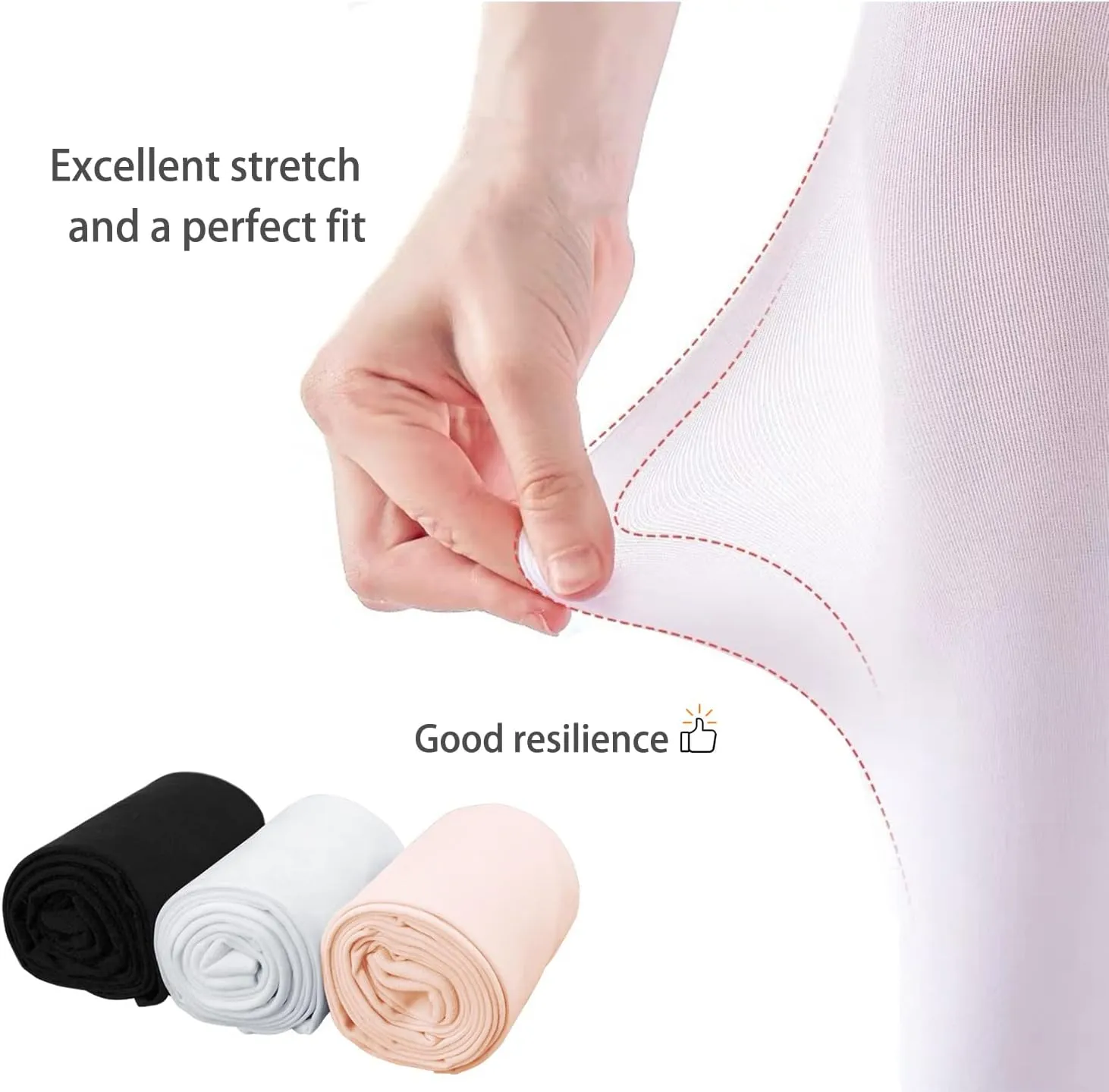 UTTPLL Women's Run Resistant 80 Denier Tights Solid Color Dance Stockings Soft Semi Opaque Footed Pantyhose High Waist Tight