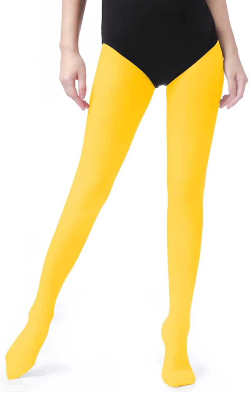 UTTPLL Women's Run Resistant 80 Denier Tights Solid Color Dance Stockings Soft Semi Opaque Footed Pantyhose High Waist Tight