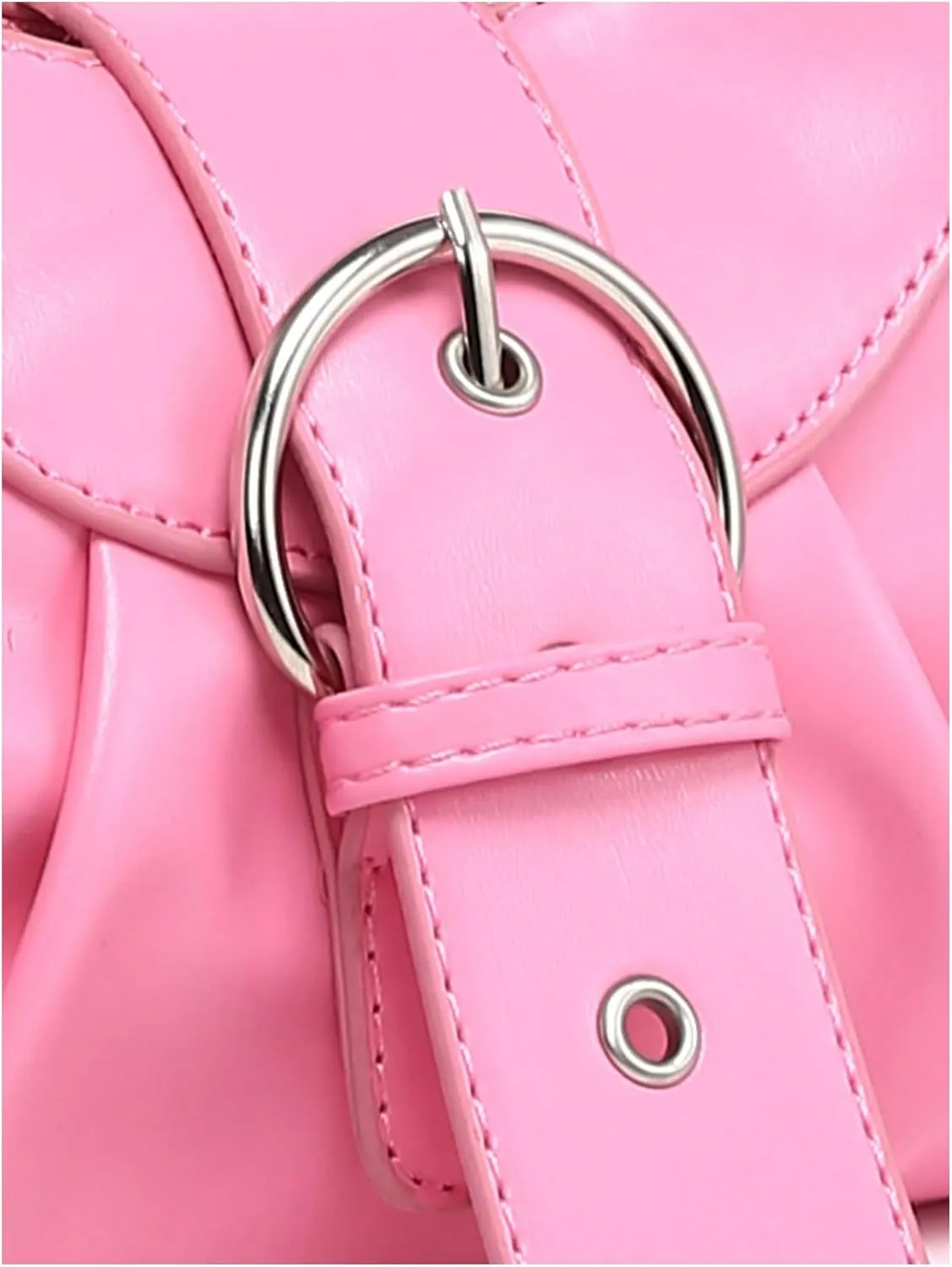 Verdusa Women's Pleated Hobo Shoulder Bags Metallic PU Leather Clutch Handbag