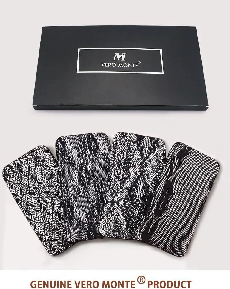 VERO MONTE Women Patterned Fishnet Tights Black Fishnets Net Stockings Pantyhose
