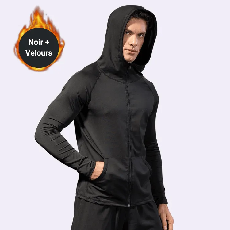 Veste  capuche de sport zippe de yoga en extrieur - Confort et style