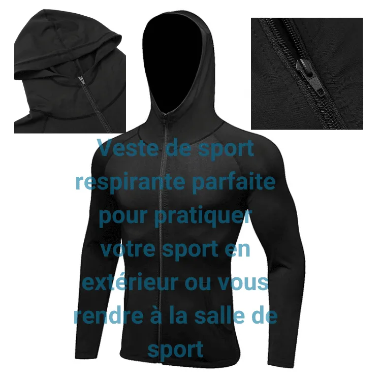 Veste  capuche de sport zippe de yoga en extrieur - Confort et style