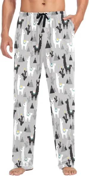 visesunny Stylish Men's Pajama Pants 100% Cotton Lounge Soft Warm Sleepwear Pants PJ Bottoms Drawstring and Pockets