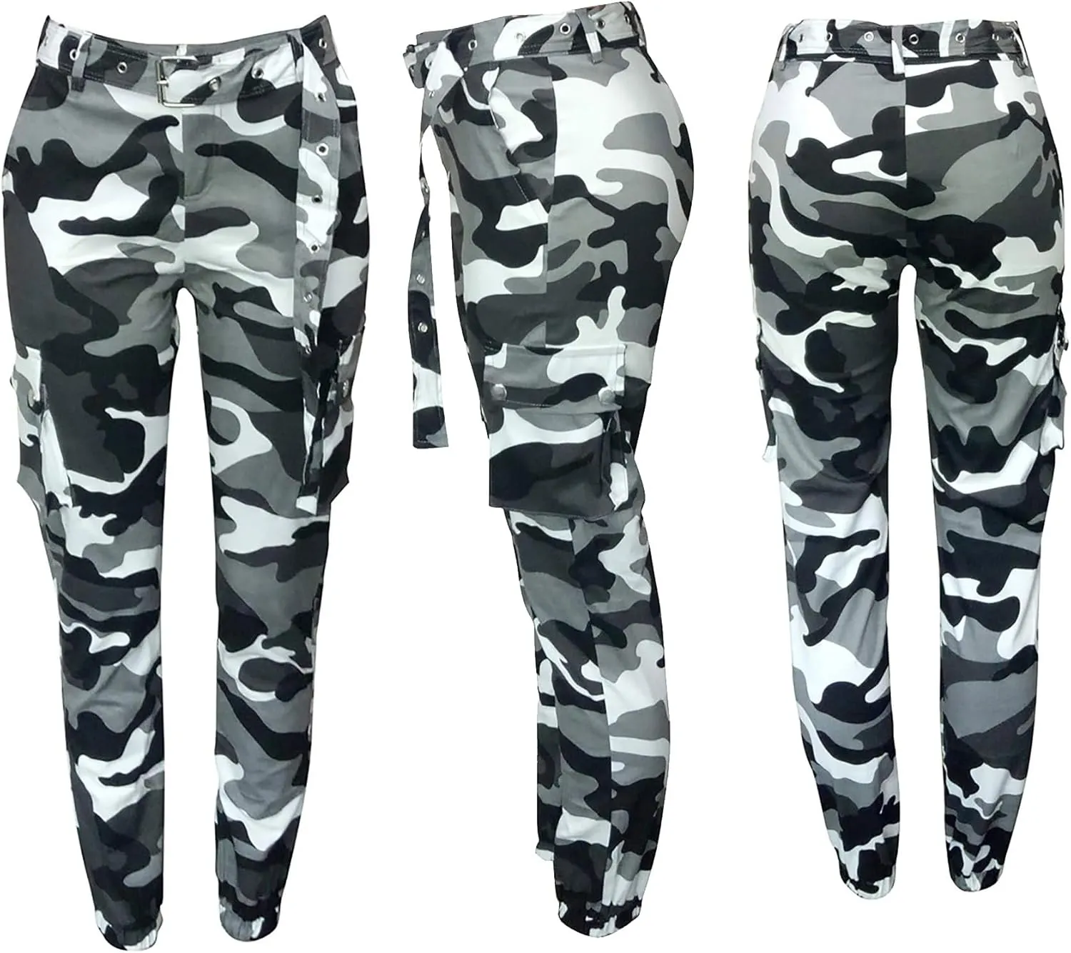 Voghtic Army Camo Cargo Pants - High Waisted Women's Camouflage Job Fatigue Pants