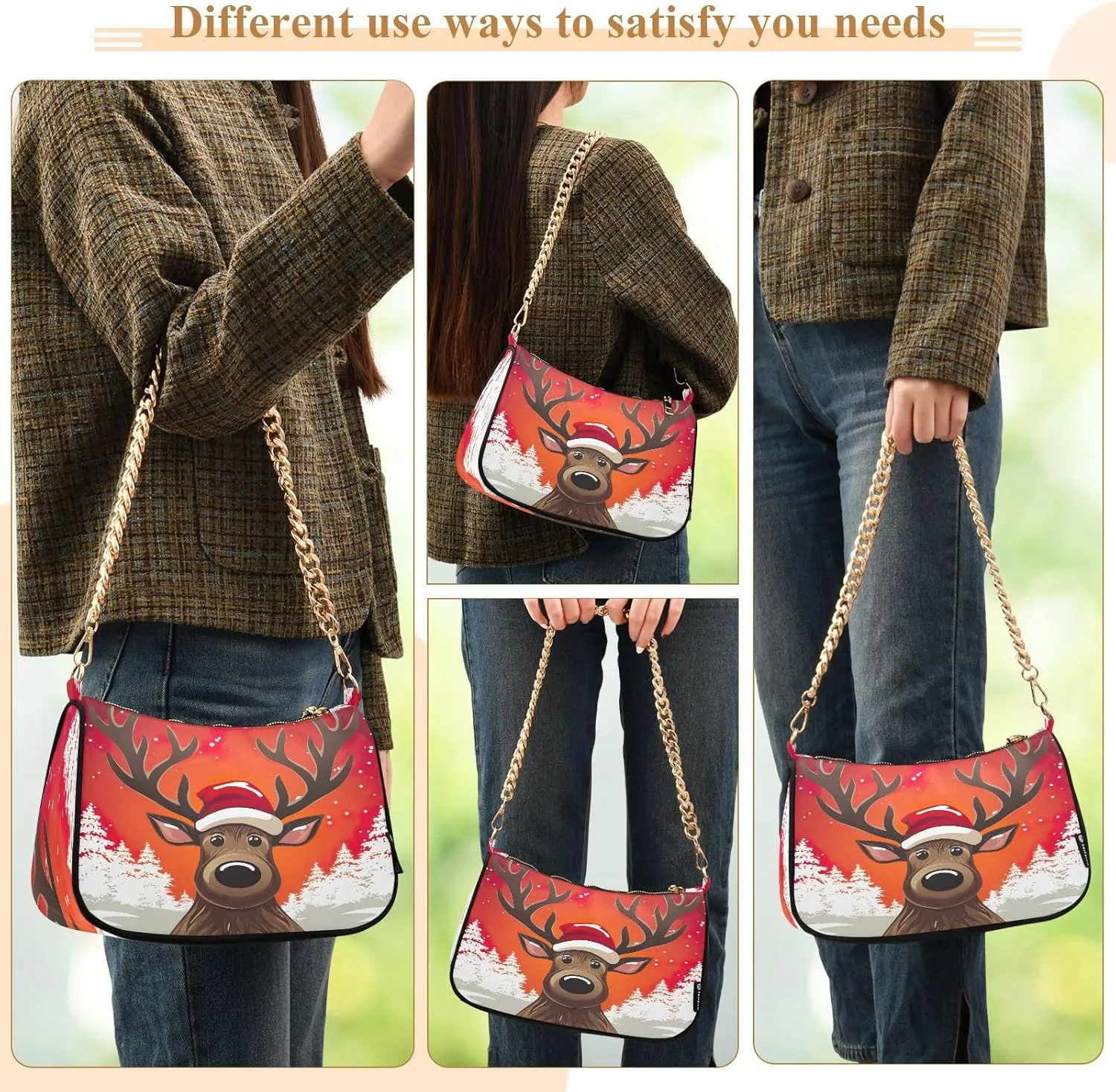 Watercolor Cat with Many Cats Women's Small Purse, Womens Shoulder Bags Crossbody