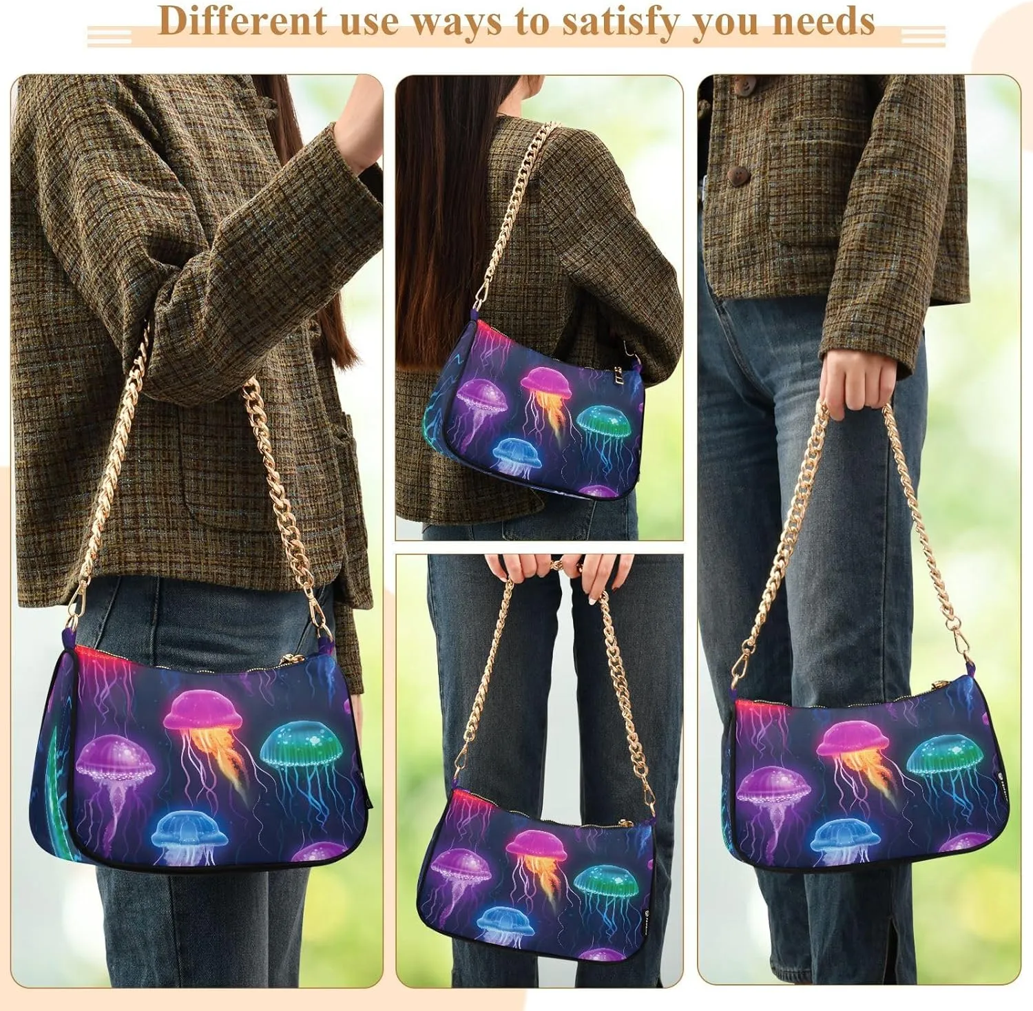 Watercolor Cat with Many Cats Women's Small Purse, Womens Shoulder Bags Crossbody