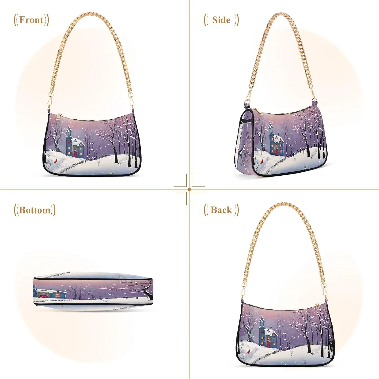 Watercolor Cat with Many Cats Women's Small Purse, Womens Shoulder Bags Crossbody