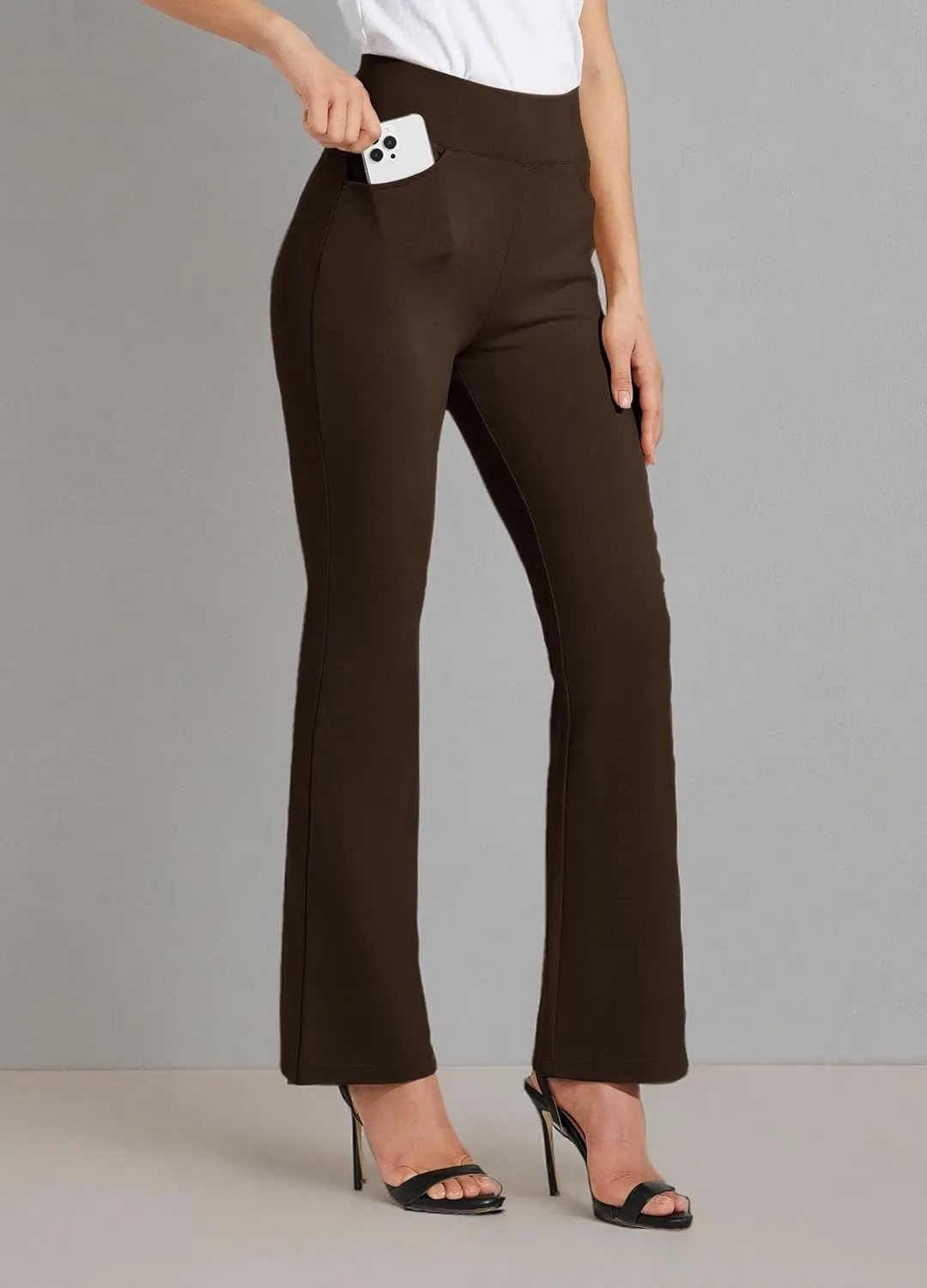 Willit Women's Yoga Dress Pants Bootcut Work Slacks Stretch Office Casual Flare Pants Petite/Regular 4 Pockets 28"/30"