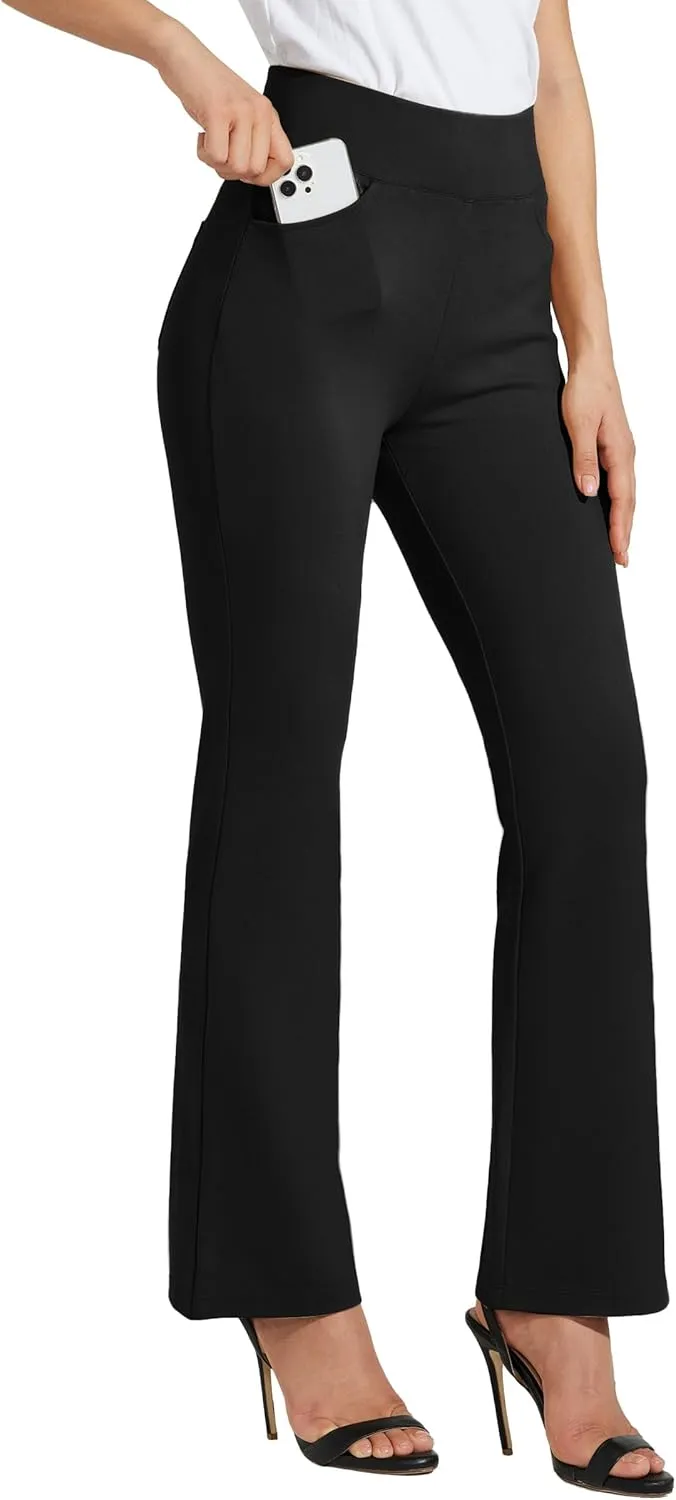 Willit Women's Yoga Dress Pants Bootcut Work Slacks Stretch Office Casual Flare Pants Petite/Regular 4 Pockets 28"/30"