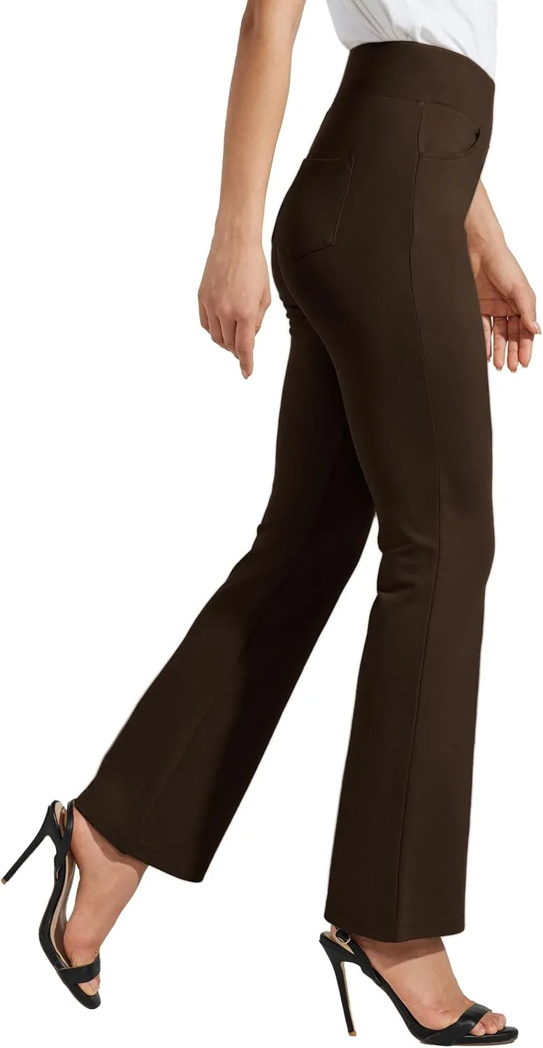Willit Women's Yoga Dress Pants Bootcut Work Slacks Stretch Office Casual Flare Pants Petite/Regular 4 Pockets 28"/30"