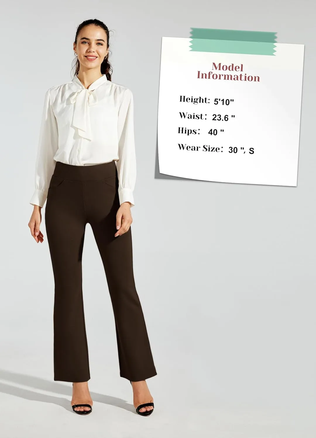 Willit Women's Yoga Dress Pants Bootcut Work Slacks Stretch Office Casual Flare Pants Petite/Regular 4 Pockets 28"/30"