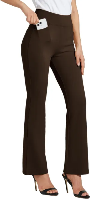 Willit Women's Yoga Dress Pants Bootcut Work Slacks Stretch Office Casual Flare Pants Petite/Regular 4 Pockets 28"/30"